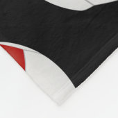 赤黒私はサッカーの文字柄が大好き フリースブランケット (角)