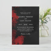 赤黒結婚式招待状 招待状 (スタンド正面)