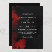 赤黒結婚式招待状 招待状 (正面/裏面)