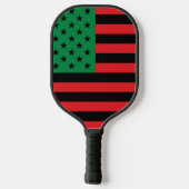 赤黒緑のアフリカ系アメリカ人の旗 ピックルボールラケット (裏面)
