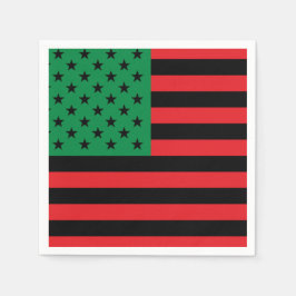 赤黒緑のアメリカ国旗 スタンダードカクテルナプキン
