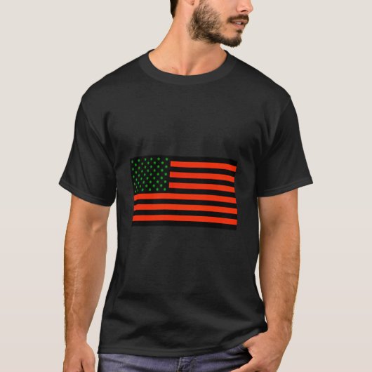 赤黒緑の旗 ブラックオーナーのビジネス アフリカ系アメリカ人 Tシャツ (正面)