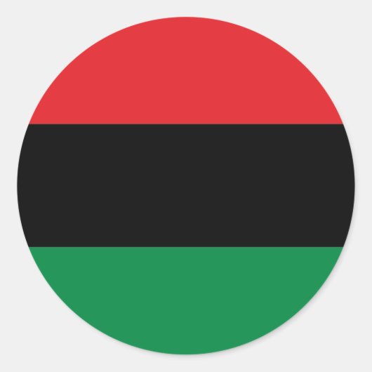赤黒緑の汎アフリカUNIA国旗 ラウンドシール (正面)