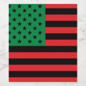 赤黒緑アフリカ系アメリカ人の旗 ワインラベル (シングルラベル)