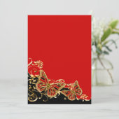 赤黒色金ゴールド結婚の婚約記念日 招待状 (スタンド正面)