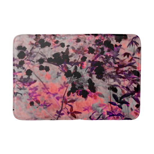 赤黒花柄デザイングラフィックアート バスマット (正面)