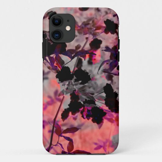赤黒花柄デザイングラフィックアート Case-Mate iPhoneケース (裏面)