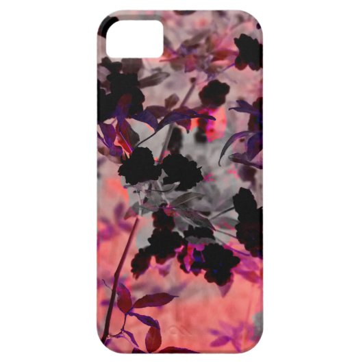 赤黒花柄デザイングラフィックアート Case-Mate iPhoneケース (裏面)