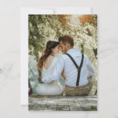 赤黒花柄写真結婚式披露宴 招待状 (裏面)