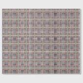 赤黒茶のグレンチ千鳥格子のェックパターン ラッピングペーパー (フラット)