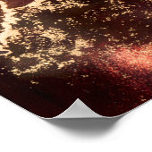 赤黒金ゴールドアルコールインク抽象芸術 ポスター (角)