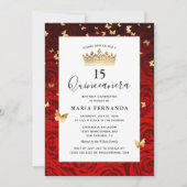 赤黒金ゴールドエレガントクラウンフローラキンセアニェラ 招待状 (正面)