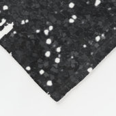 赤黒金ゴールドグリッターブラシストロークモノグラムの フリースブランケット (角)