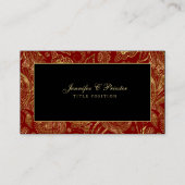 赤黒金ゴールドヴィンテージペイズリーパターン 名刺 (正面)