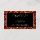 赤黒金ゴールドヴィンテージペイズリーパターン 名刺 (裏面)