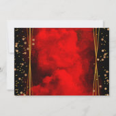 赤黒金ゴールド幾何結婚サンキューカード サンキューカード (裏面)