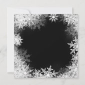 赤黒金サンタ帽子の雪の結晶 ホリデーパーティー 招待状 (裏面)