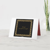 赤黒金ダマスクのウェディング サンキューカード (裏面)