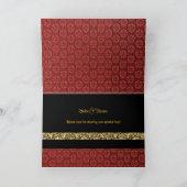赤黒金ダマスクのウェディング サンキューカード (内部)