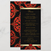 赤黒金 ウェディングメニュー メニュー (正面/裏面)