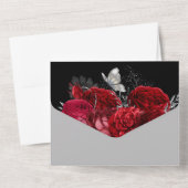 赤黒銀バラエレガント蝶グラム オールインワン招待状 (裏面)