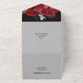 赤黒銀バラエレガント蝶グラム オールインワン招待状 (外側)