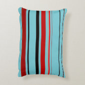 赤黒青茶色ストライプ色 アクセントクッション (裏面(縦))