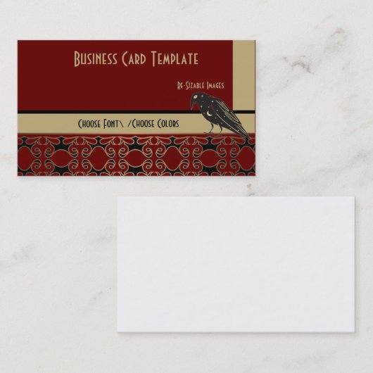赤黒鳥烏のロゴ名刺 名刺 (正面/裏面)