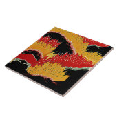 赤黒黄抽象芸術日本のフローラ タイル (側面)