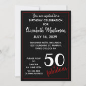 赤黒50歳とファビュラス 50歳の誕生日パーティー 招待状 (正面)