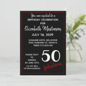 赤黒50歳とファビュラス 50歳の誕生日パーティー 招待状 (スタンド正面)