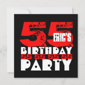 赤黒55歳の誕生パーティー55歳V18 招待状 (正面)