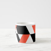 赤黒、モダントレンディー、都市幾何学デザイン エスプレッソカップ (正面)