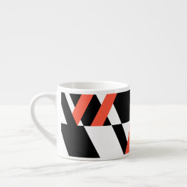 赤黒、モダントレンディー、都市幾何学デザイン エスプレッソカップ