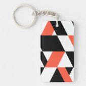 赤黒、モダントレンディー、都市幾何学デザイン キーホルダー (正面)