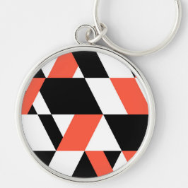 赤黒、モダントレンディー、都市幾何学デザイン キーホルダー
