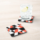 赤黒、モダントレンディー、都市幾何学デザイン コースター (右側)