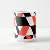 赤黒、モダントレンディー、都市幾何学デザイン コーヒーマグカップ (中央)