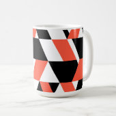 赤黒、モダントレンディー、都市幾何学デザイン コーヒーマグカップ (正面右)