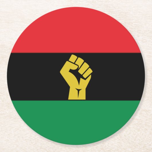 赤黒+緑コースター ラウンドペーパーコースター (正面)