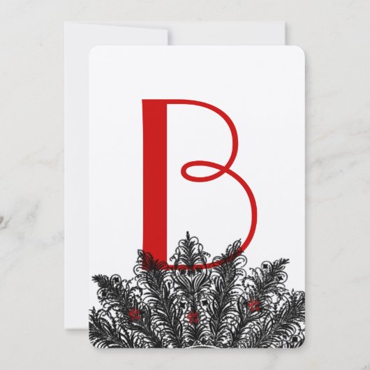 赤黒(花が少ない)ファン結婚式招待状 招待状 (裏面)