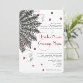 赤黒（花少なめ）扇 結婚式招待状 招待状 (スタンド正面)