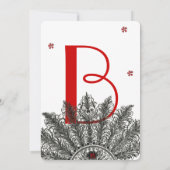 赤黒（花少なめ）扇 結婚式招待状 招待状 (裏面)