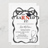 赤黒RNナース卒業パーティー 招待状 (正面/裏面)