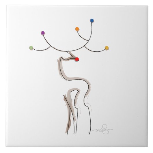 赤鼻のクリスマストナカイ タイル (正面)