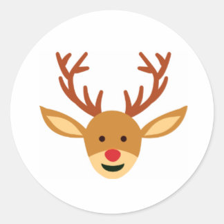 赤鼻のトナカイ クリスマスステッカー ラウンドシール