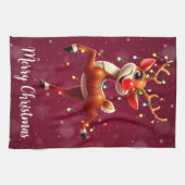 赤鼻のトナカイ ルドルフ クリスマス キッチンタオル (横)