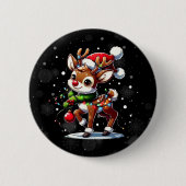 赤鼻のトナカイ ルドルフ クリスマス 缶バッジ (正面)