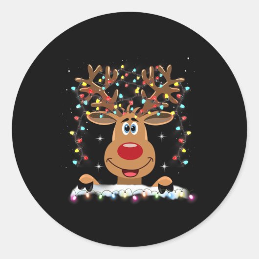 赤鼻のトナカイ ルドルフ サンタ クリスマス 1 ラウンドシール (正面)