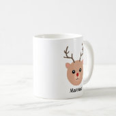 赤鼻のトナカパーソナライズされたイのクリスマスマグ コーヒーマグカップ (正面右)